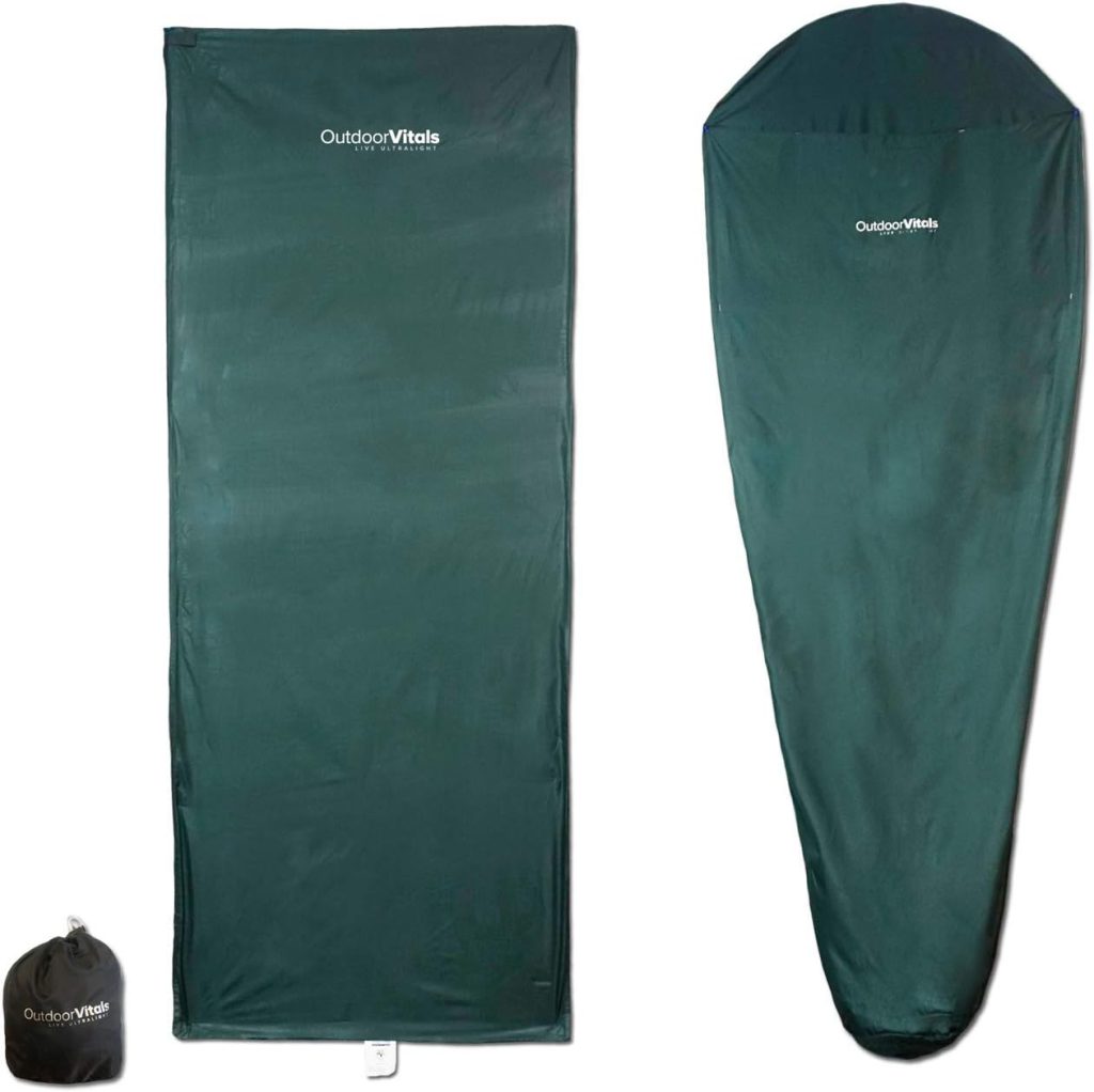  Sleeping Bag Liner (Charcoal, Mummy/Micro Polyester) 